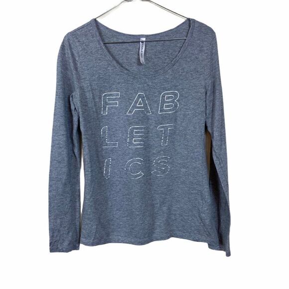 Fabletics Grey Scoop Long Sleeve Tee - Picture 2 of 6